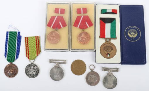 9x Medals: 9x Medals, including 2x cased DDR (East German) medals, United Nations medal, Nigerian Armed Forces and Police long service medal, Liberation of Kuwait medal, plus others