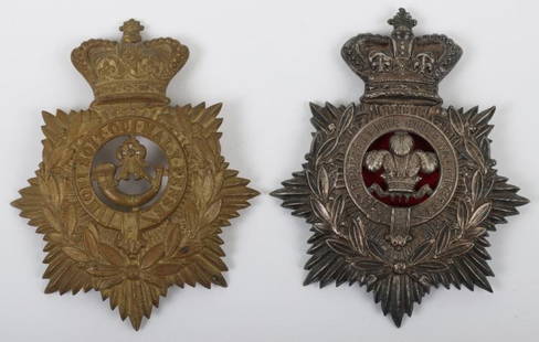 Victorian 2nd Renfrewshire Rifle Volunteers Helmet Plate: Victorian 2nd Renfrewshire Rifle Volunteers Helmet Plate, fine example white metal other ranks example with Prince of Wales plumes to the centre. Complete with three lug fittings to the reverse.