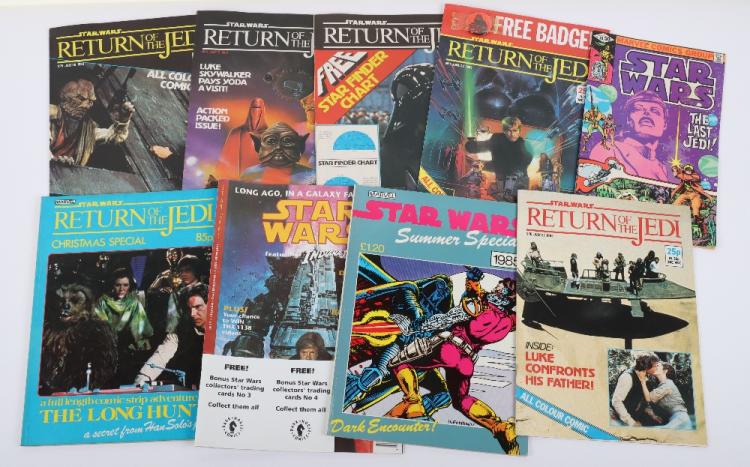 Collection of Vintage UK Marvel Star Wars Return of The Jedi weekly comics: Collection of Vintage UK Marvel Star Wars Return of The Jedi weekly comics, including issue no 1 (June 22 1983) to issue no 155 (7th June 1986 ) missing 34,62,141, some duplications, 42,46,47,49,70 an