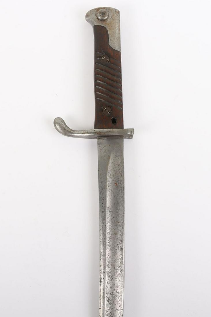 Rare Imperial German Bavarian M1869/98 Conversion Bayonet: Rare Imperial German Bavarian M1869/98 Conversion Bayonet, interesting example being a WW1 conversion using a blade from a M1869 Bavarian Werder rifle bayonet fitted to a Mauser Model 1898 hilt. Accep
