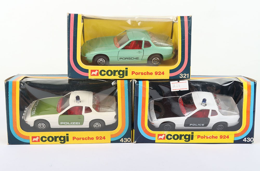 Three Boxed Corgi Porsche 924 models (1 of 4)