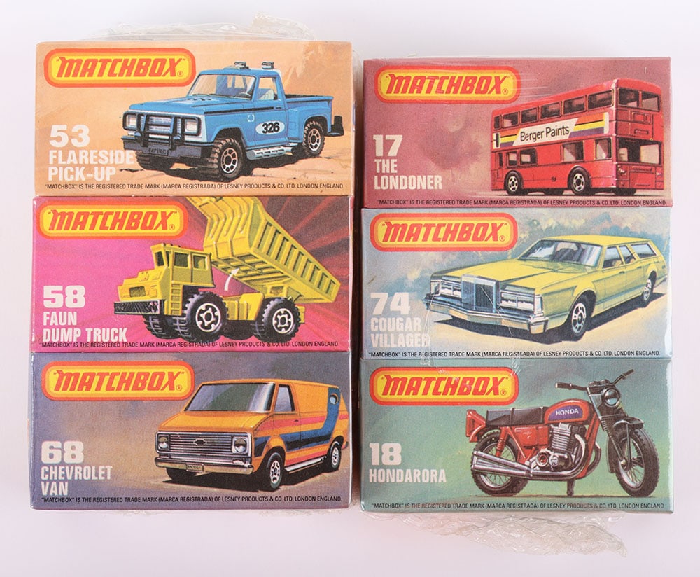 Two Matchbox Lesney Superfast Trade packs of three models (1 of 6)