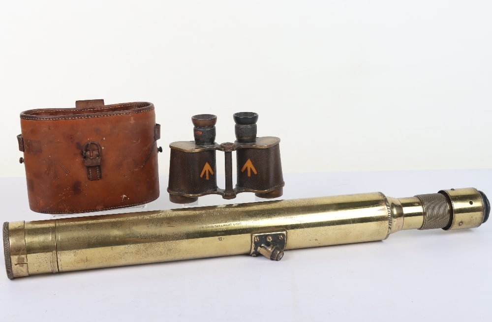 W Ottway & Co Day and Night Sight: W Ottway & Co Day and Night Sight, polished brass optical sight with original lens cap. Stamped to the body ‘No27 W. OTTWAY & Co ORION WORKS EALING V P 5to15 DAY & NIGHT SIGHT PATENT 1907’. Comple