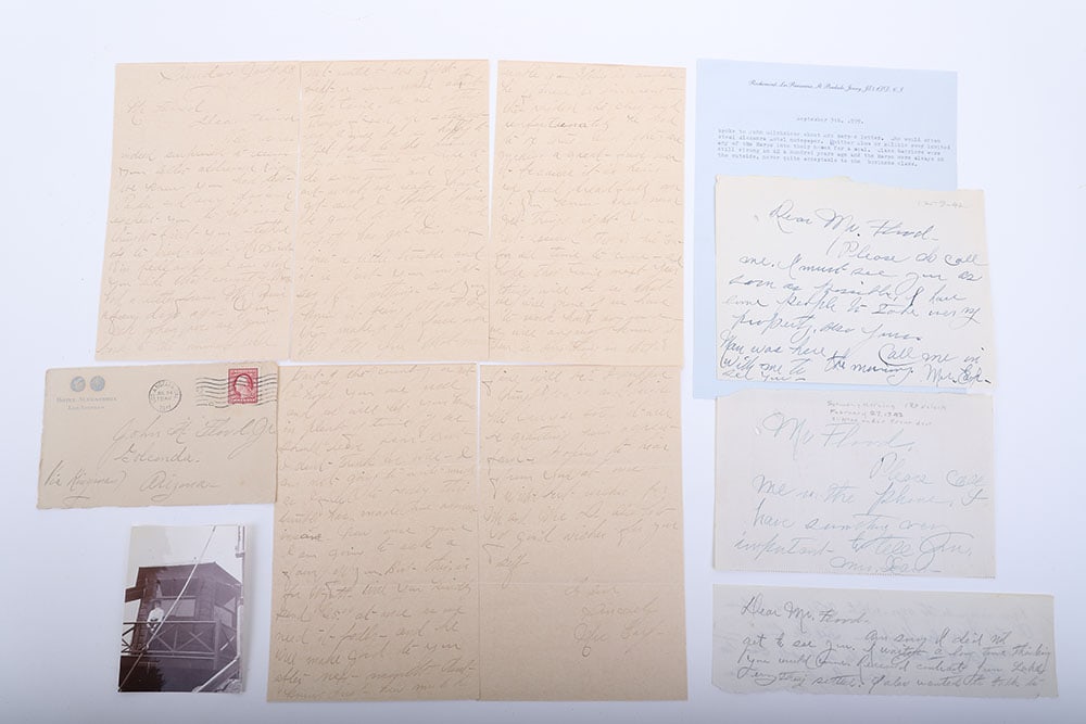 5-page letter from Sadie Earp to John Flood asking for a loan of $25: 5-page letter from Sadie Earp to John Flood asking for a loan of $25. Generally good condition with fading to the ink and written on rag paper.