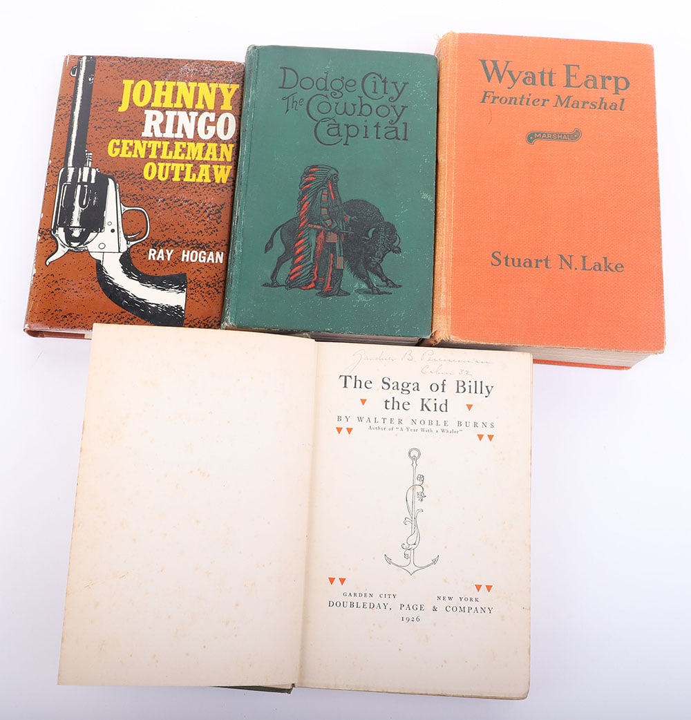 Wyatt Earp Frontier Marshall annotated to Fred Dodge, Head of Wells Fargo: Wyatt Earp Frontier Marshall annotated to Fred Dodge, Head of Wells Fargo, Provenance ex Fox Collection ex David Condon Collection 1992 to David Gainsborough-Roberts Jersey; 3 volumes include The Saga