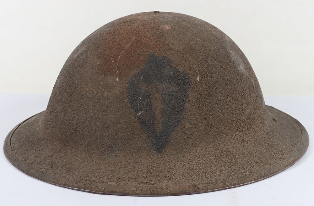 WW1 American 36th Infantry Division Steel Combat Helmet: WW1 American 36th Infantry Division Steel Combat Helmet, good example of an American M-17 steel combat helmet with rough textured finish to the exterior of the shell. Painted to the centre is the divi