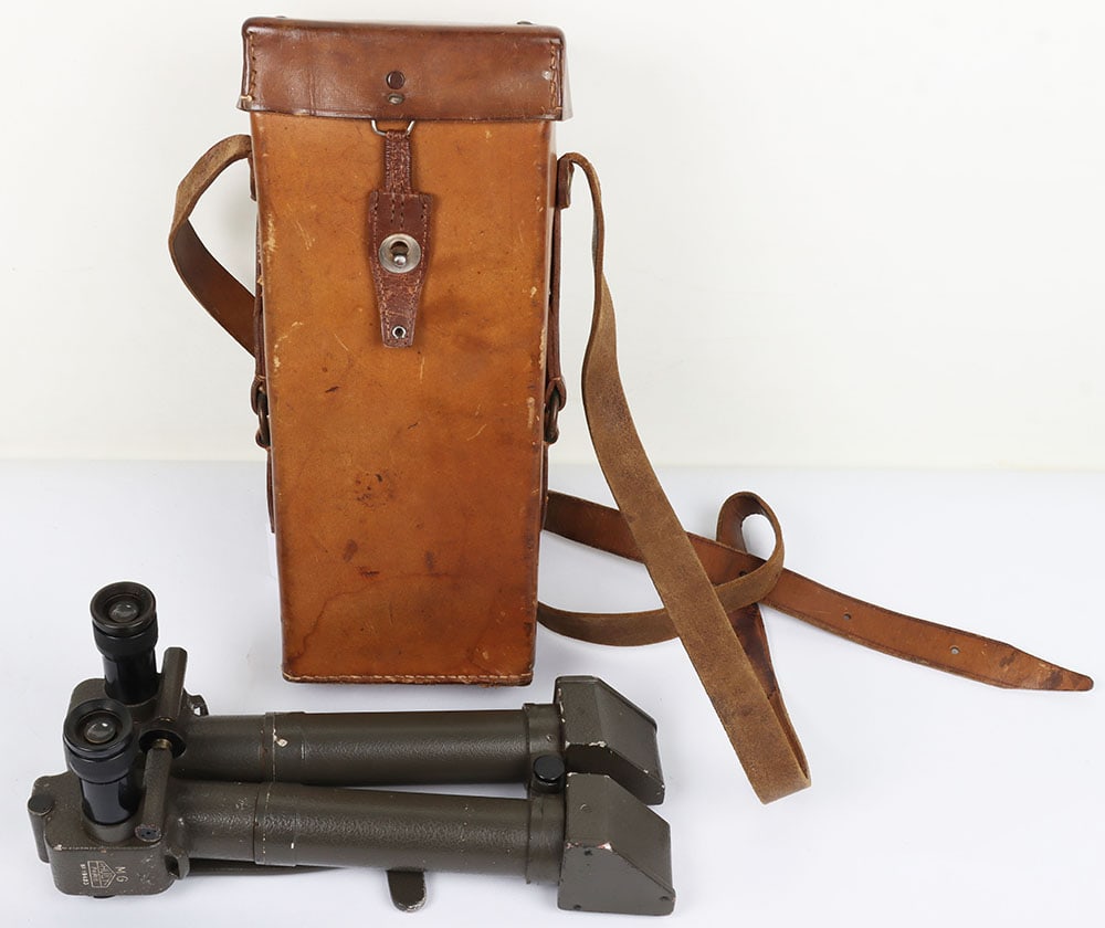 Cased Pair of WW2 German 8x24 Decigrades Binoculars: Cased Pair of WW2 German 8x24 Decigrades Binoculars, interesting pair of 8x24 field glasses made by the occupied French firm Huet, Paris. The glasses retain the original field green paint finish and h