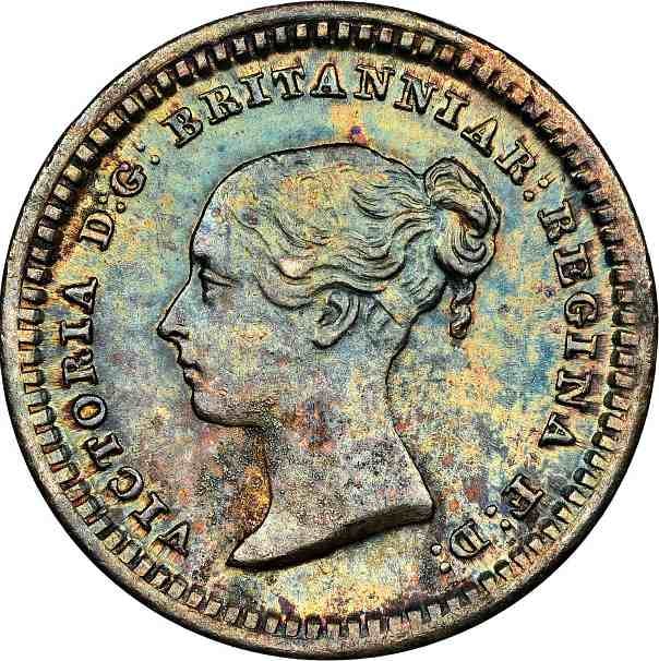 NGC MS 62 Victoria (1837-1901), Three-Halfpence 1843, (1 of 3)