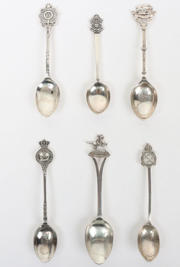 Hallmarked  Silver Regimental Spoons (1 of 6)