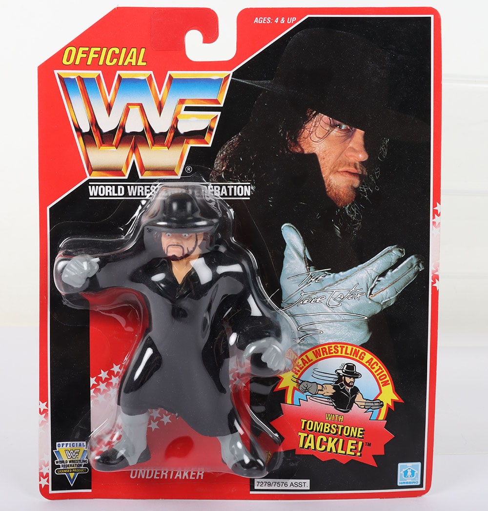 The Undertaker series 8 WWF Wrestling figure by Hasbro.: The Undertaker series 8 WWF Wrestling figure by Hasbro. Fully sealed, slight dent to bubble, near figures right arm.