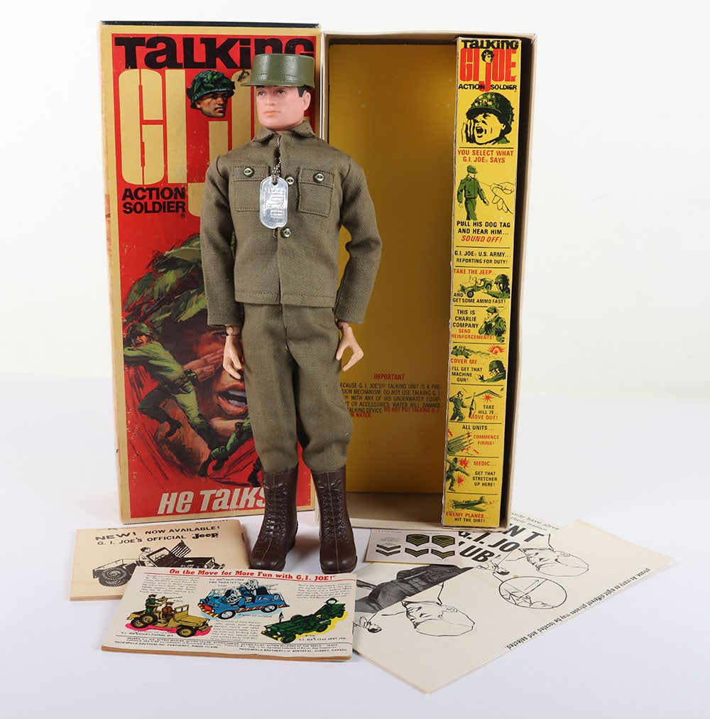 Action Soldier (Talking) GI JOE by Hasbro 1967: Action Soldier (Talking) GI JOE by Hasbro 1967 in mint original condition, complete with catalogues, voice box working, original box is excellent.