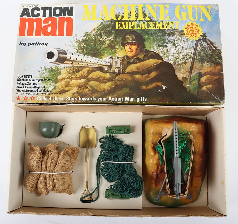Machine Gun Emplacement Action Man playset by Palitoy: Machine Gun Emplacement Action Man playset by Palitoy original 1970s, complete with original box.