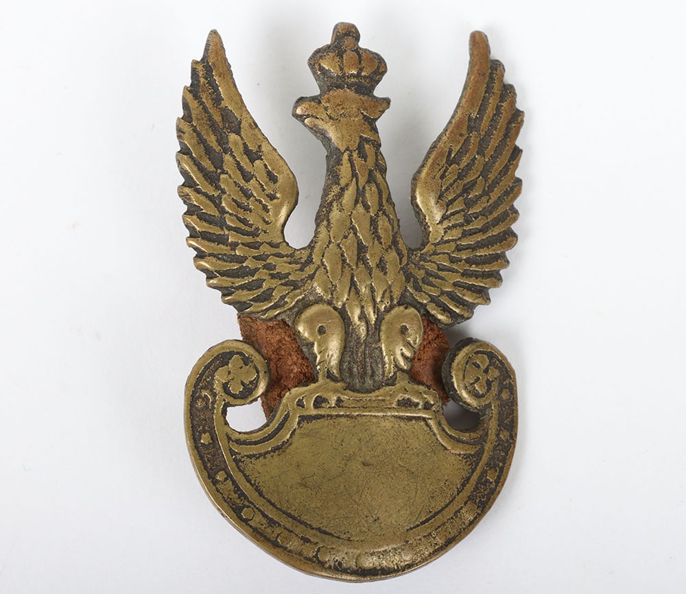 WW2 Polish Beret Badge: WW2 Polish Beret Badge: Period sand cast example made badge with screw fixing to back.