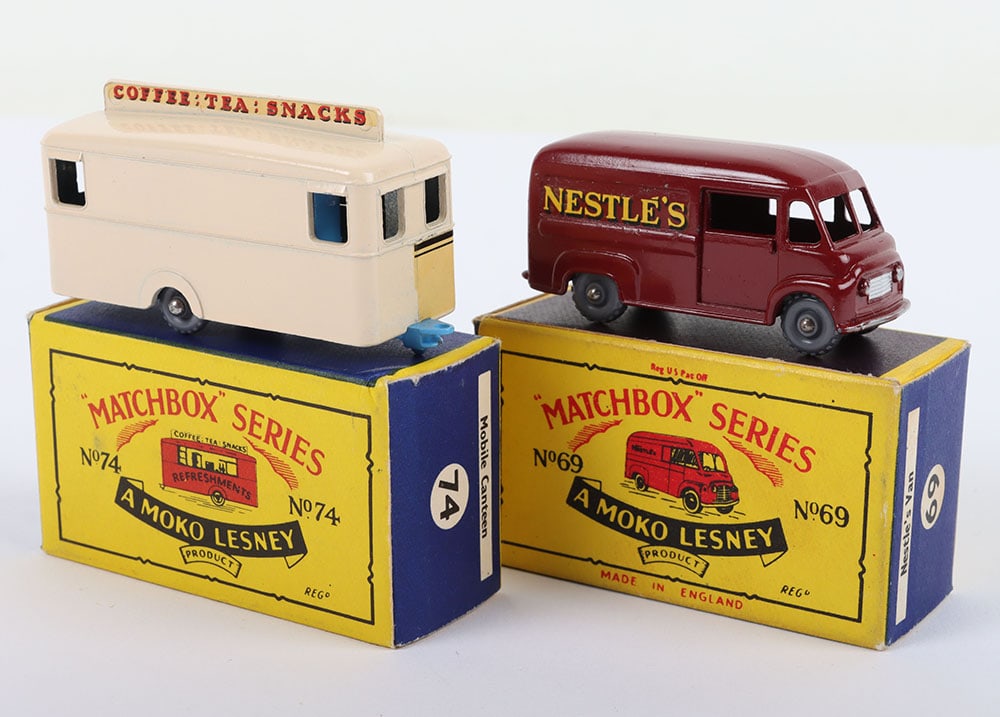 Matchbox  Moko Lesney Regular Wheels 74a Mobile Refreshment Canteen, cream body, blue base & (1 of 5)