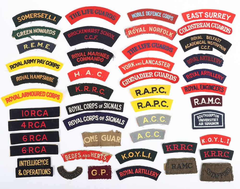 Collection of printed & embroidered British Army shoulder titles (1 of 2)