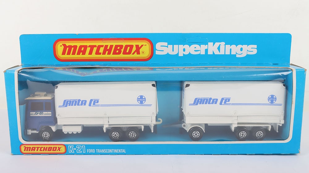 Matchbox Superkings K-21 Ford Transcontinental Santa Fe Truck & Trailer (1 of 9)