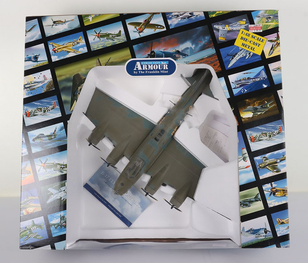 Franklin Mint 1:48 scale Armour Collection diecast B-17 Flying Fortress Airplane,: Franklin Mint 1:48 scale Armour Collection diecast B-17 Flying Fortress Airplane, near mint boxed condition.