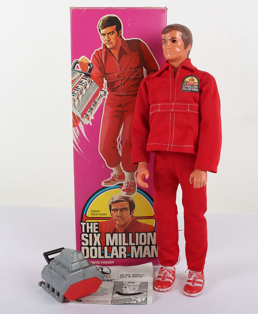 Vintage The Six Million Dollar Man Colonel Steve Austin by Denys Fisher 12 inch Action figure Doll.: Vintage The Six Million Dollar Man Colonel Steve Austin by Denys Fisher 12 inch Action figure Doll. Complete with leaflet. Good condition. Some minor box wear.