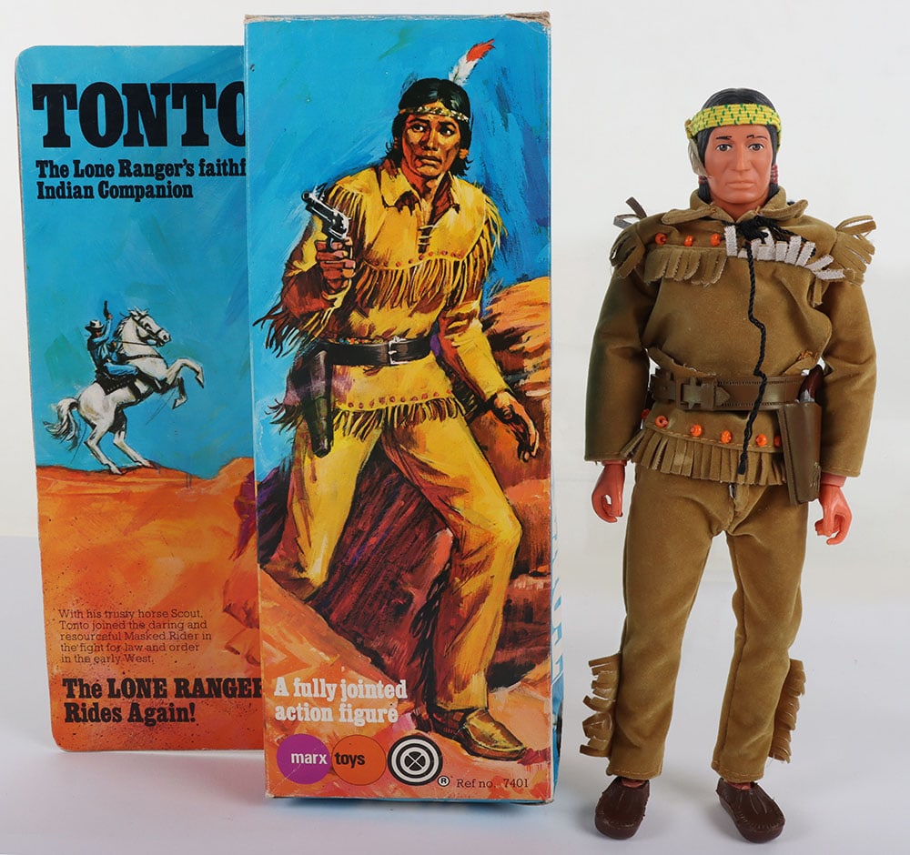 Vintage The Lone Ranger Tonto 8 inch Action figure Doll boxed Marx Toys. (1 of 7)