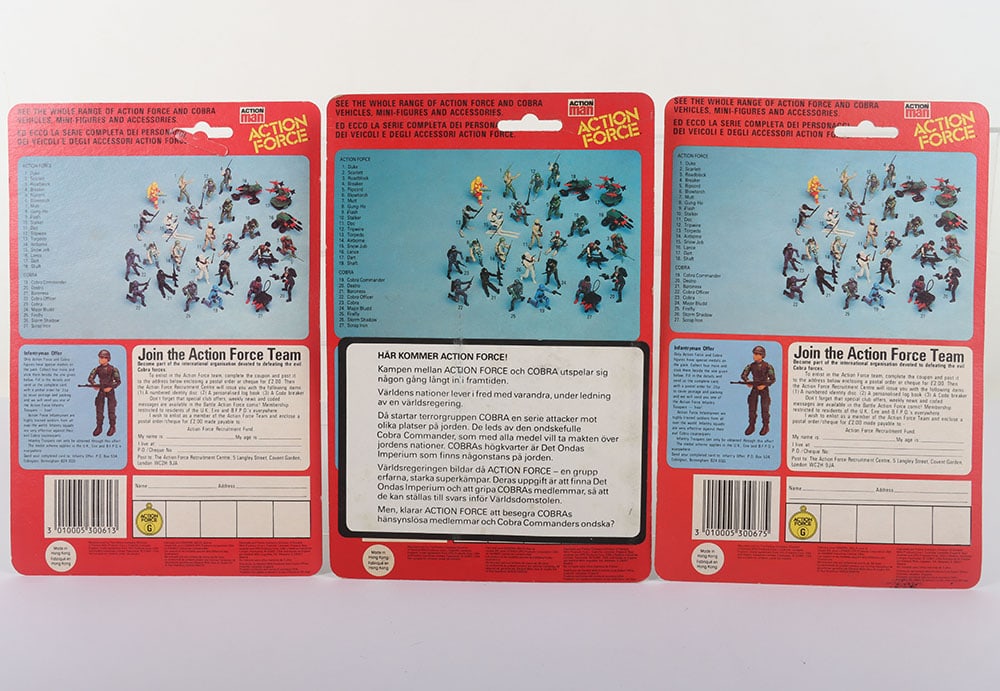 Three Vintage Action Force Destro Series 3 carded moc Action figures 1985 Palitoy (1 of 7)