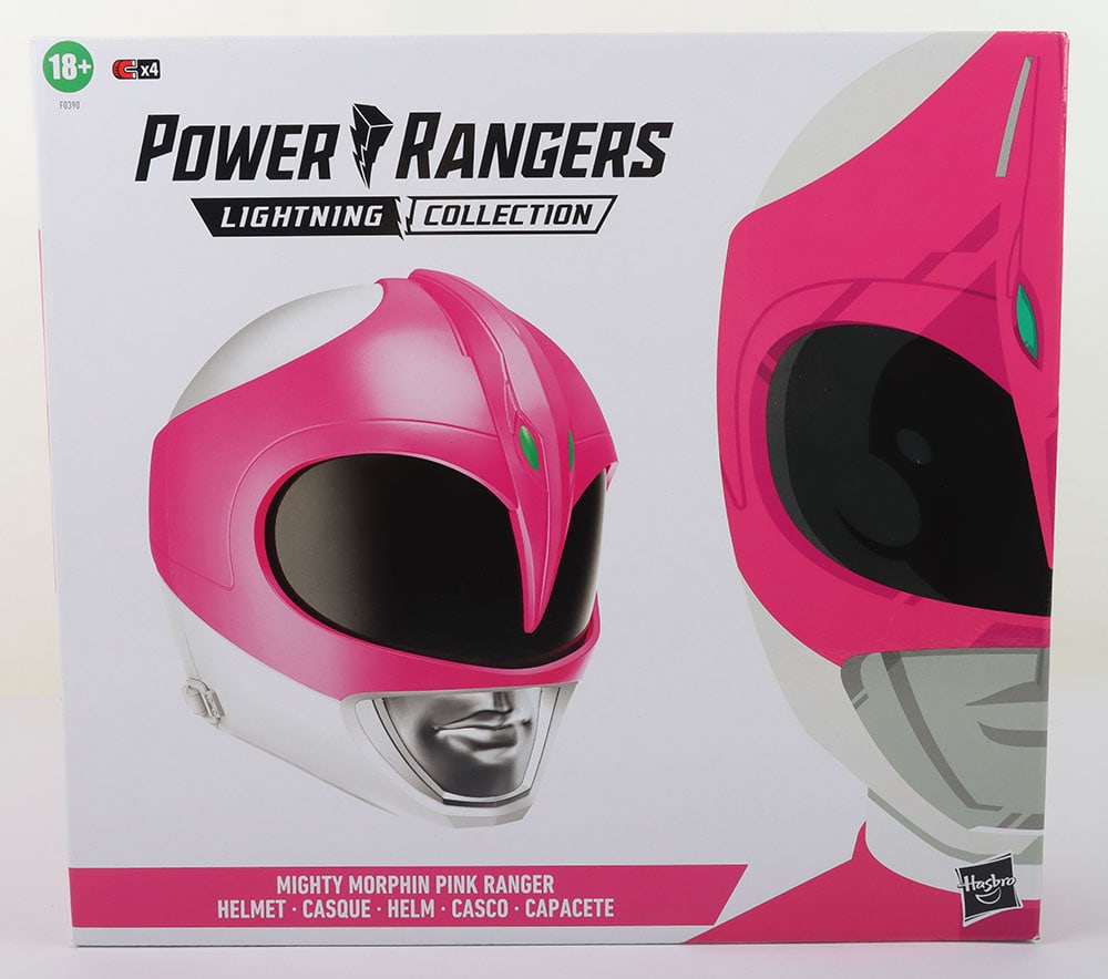 Power Rangers Lightning Collection Mighty Morphin Pink Ranger Helmet Boxed Hasbro.: Power Rangers Lightning Collection Mighty Morphin Pink Ranger Helmet Boxed Hasbro. Good condition in opened box. Some box wear.