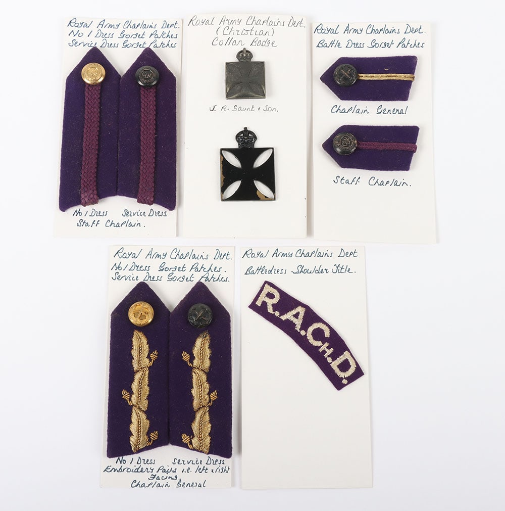 Small collection of Gorget, Cap & Collar badges & shoulder title to the Royal Army Chaplain’s  (1 of 3)