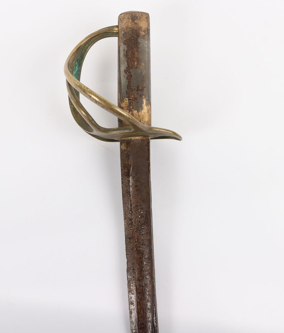 US Civil War Era Home Made Cavalry Sword: US Civil War Era Home Made Cavalry Sword, no scabbard, may have been Union used, Confederate used or ?, this does have an 1860 style cavalry sword blade w/ an unstopped fuller favoured by the Confeder
