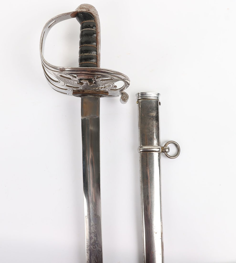 US Non-Regulation Civil War Officers Sword: US Non-Regulation Civil War Officers Sword, style is like a British Model 1822, the ricasso is marked. ?Clauberg, Solingen?, the double engraved blade has a patriotic eagle along w/ ?U.S.? etc., the b