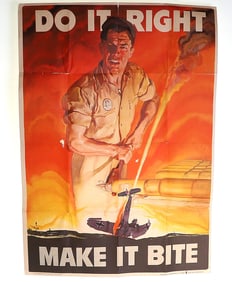 WW2 US Ordnance Department Poster DO IT RIGHT MAKE IT BITE