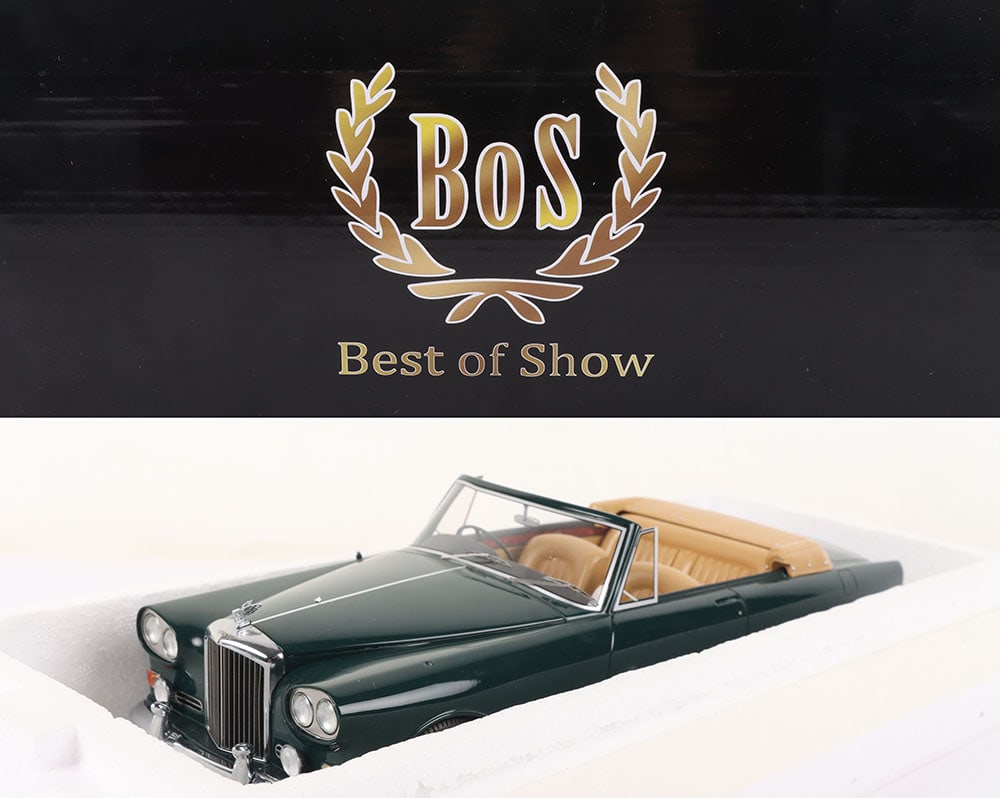 Best of Show Bentley SIII Park Ward, 1:18 Scale: Best of Show Bentley SIII Park Ward, 1:18 Scale, Nr: BOS302, dark green resin body, complete with wing mirrors in bag, in near mint pre owned condition, model has been on display, with white polystyre
