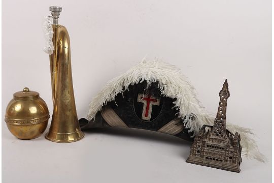 Masonic Knights of Columbus Beaver Pelt Ostrich Chapeau Hat (1 of 8)