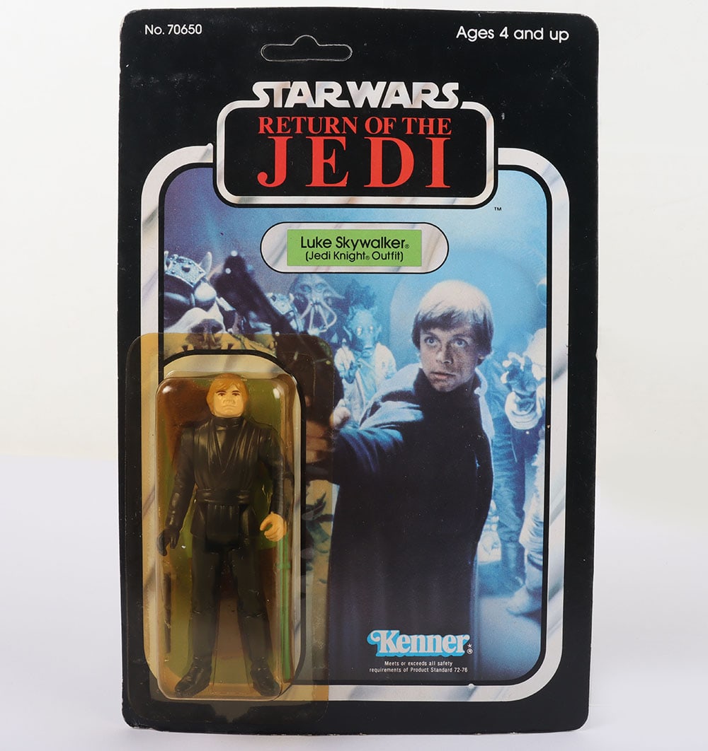 Vintage Kenner Star Wars Return of The Jedi Luke Skywalker Jedi Knight Unpunched Action Figure.: Vintage Kenner Star Wars Return of The Jedi Luke Skywalker Jedi Knight Outfit Original Carded Moc Unpunched Action Figure. Product number 70650. 3 ¾ inches, factory slightly yellowed sealed bub
