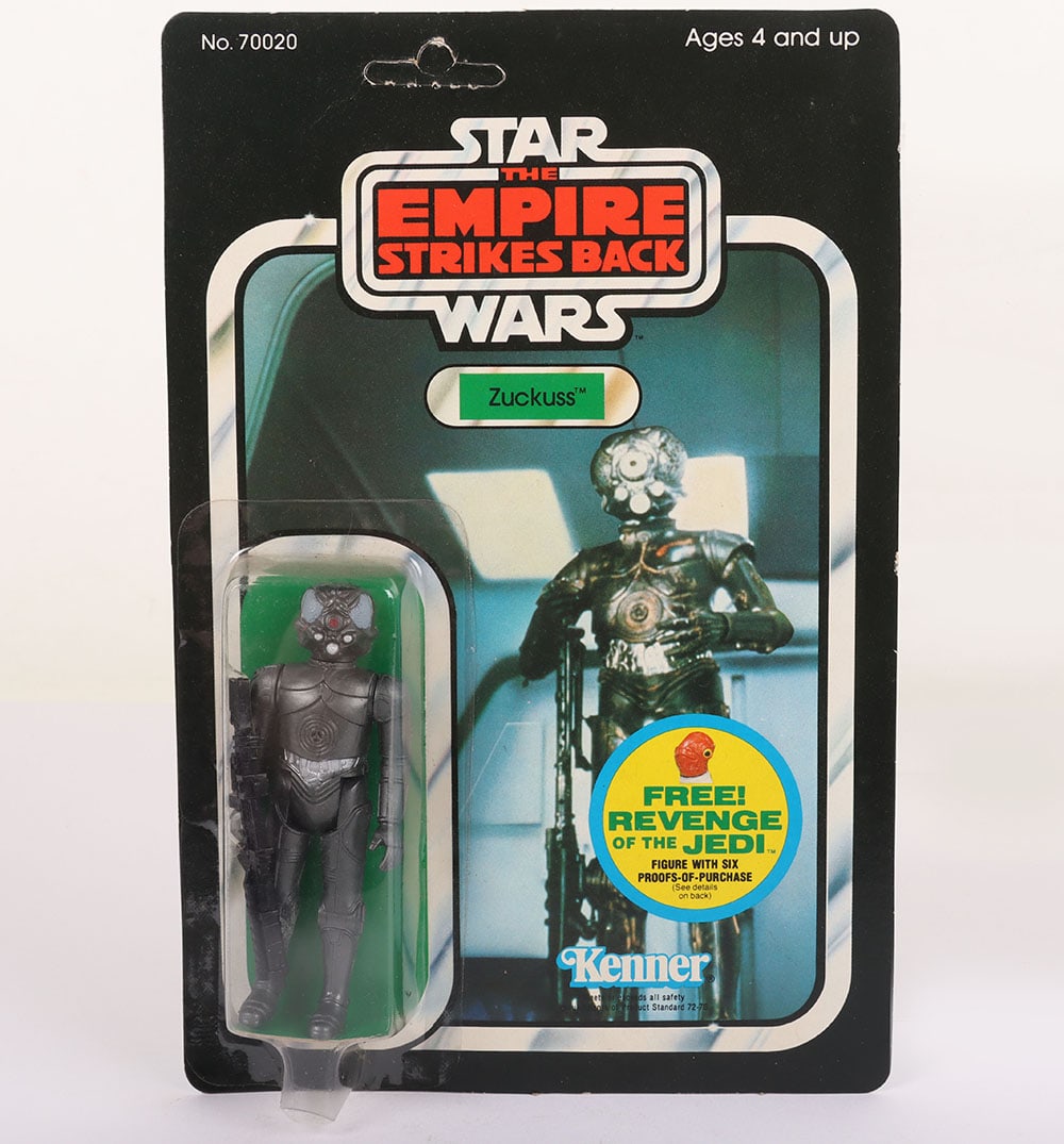 Vintage Star Wars The Empire Strikes Back Zuckuss Unpunched Action Figure Kenner.: Vintage Star Wars The Empire Strikes Back Zuckuss Original Unpunched Carded Moc Action Figure Kenner. Product no. 70020. Free Admiral Ackbar Revenge of the Jedi offer. Factory sealed clear bubble. Ver
