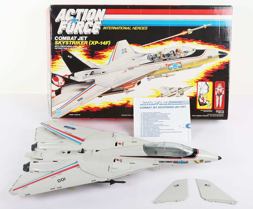 Vintage Gi Joe Action Force Combat Jet Skystriker XP-14F Boxed Hasbro.: Vintage Gi Joe Action Force Combat Jet Skystriker XP-14F Boxed Hasbro. Very good condition, missing figure and parachutes. Some box wear.