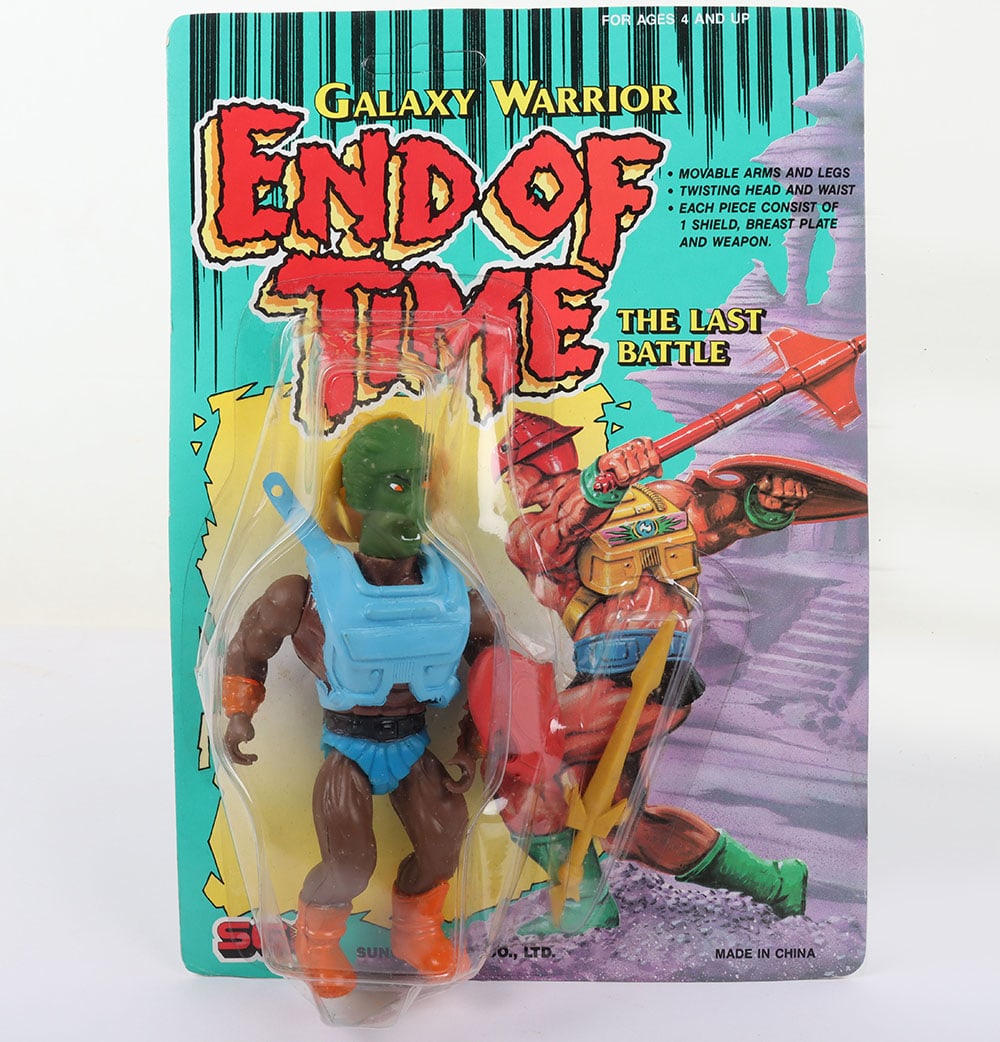 Scarce Vintage Galaxy Warrior End of Time Sungold action figure Broccoli Head moc carded. (1 of 7)