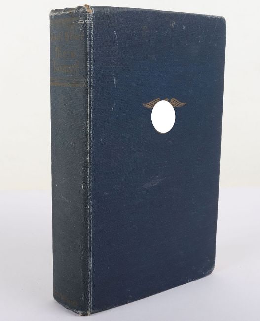 Adolf Hitler Mein Kampf 1939 English Translation: Adolf Hitler Mein Kampf 1939 English Translation: Hard back blue covered with NSDAP eagle and swastika in gilt leaf to the front and the spine marked Adolf Hitler Main Kampf. Book was published by Hur