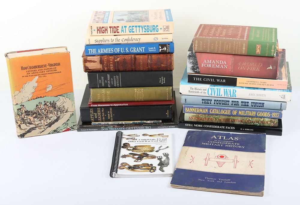 GROUPING OF BOOKS RELATING TO THE AMERICAN CIVIL WAR: GROUPING OF BOOKS RELATING TO THE AMERICAN CIVIL WAR, including ‘Confederate, US and Other Civil War Used Spurs’, ‘The Armies of US Grant’, ‘Suppliers to the Confederacy&