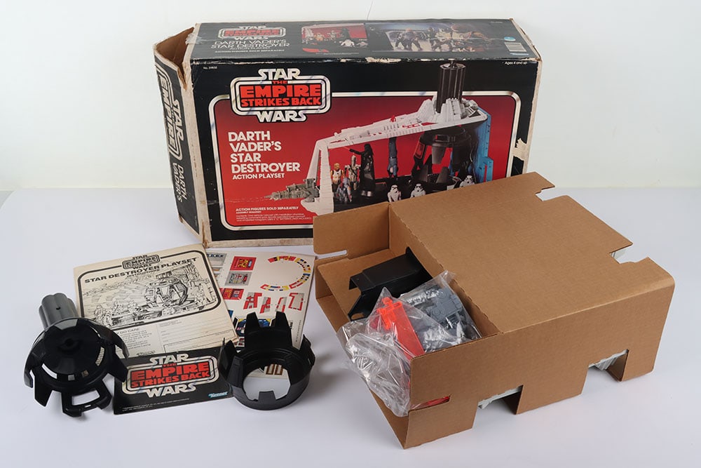 Vintage Star Wars Darth Vader’s Star Destroyer Action Playset boxed Kenner.: Vintage Star Wars Darth Vader’s Star Destroyer Action Playset boxed Kenner. Product code 39850. Near complete with sealed contents, Missing five small parts. Partly unused sticker sheet and inst