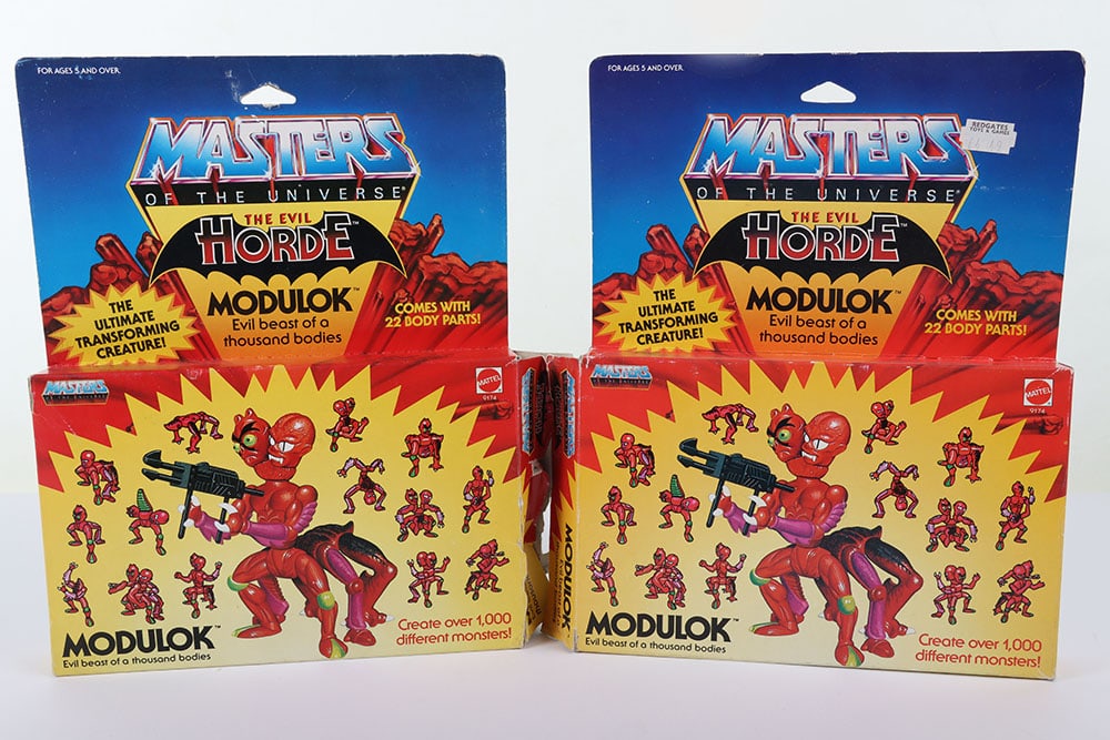 Two Vintage Masters of the Universe MOTU Modulok Action Figures Boxed Mattel.: Two Vintage Masters of the Universe MOTU Modulok Action Figures Boxed Mattel. One is complete and one is missing parts. Good condition. Some box wear. Overall good condition. (2 items)