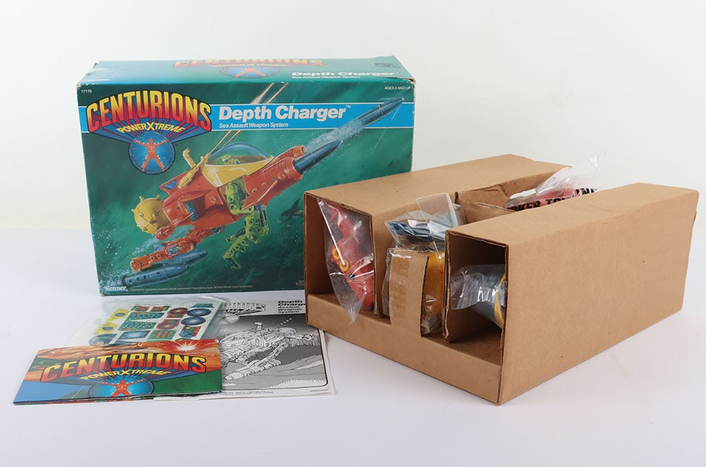 Vintage Centurions Depth Charger Vehicle Boxed by Kenner.: Vintage Centurions Depth Charger Vehicle Boxed by Kenner. Product no. 17170. Good condition some wear to box. Appears to be complete with sealed contents, inserts, poster, unused sticker sheet and ins