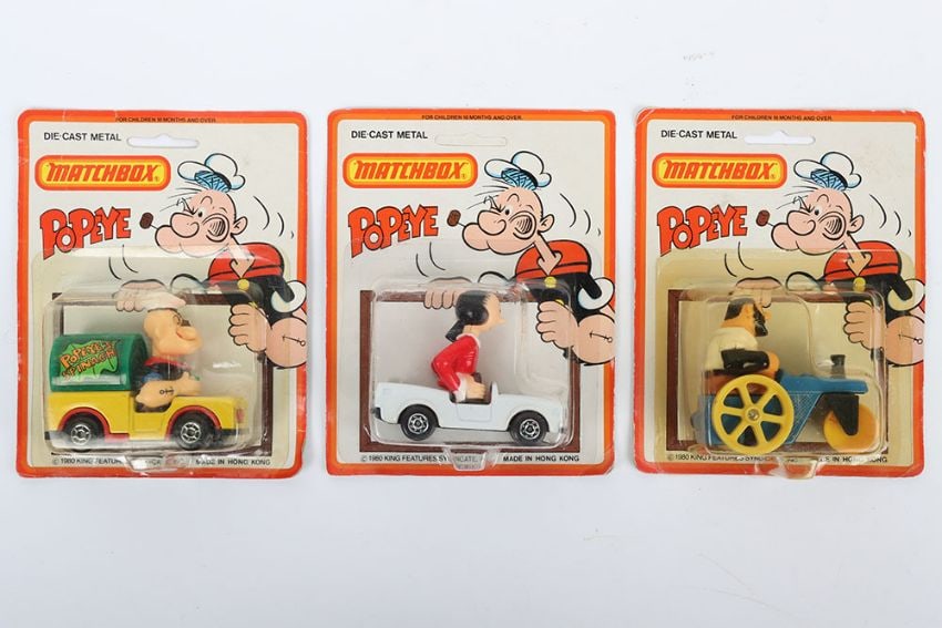 Three Matchbox Popeye Diecast Models, (1 of 2)