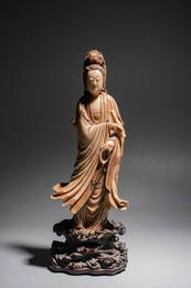 Qing Dynasty Shoushan Stone Guanyin, China