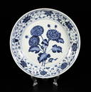 Blue And White Porcelain "Scroll" Dish, China