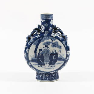 Blue And White Porcelain "Figure" Bottle, China: Height: 21cm Mouth diameter: 3.9cm