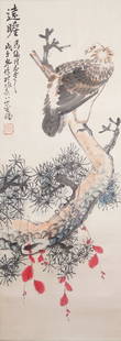 The Picture of Eagle Painetd by Li Kuchan: Length94cm width34cm