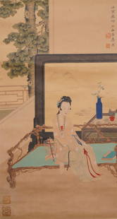 The Picture of Maid Painted by Kang Xi: Length65cm width36cm