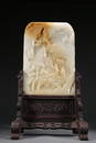 Chinese Qing Dynaty  Hetian Jade Character Story Table Screen