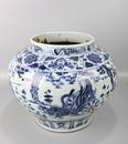Yuan blue and white character story large jar