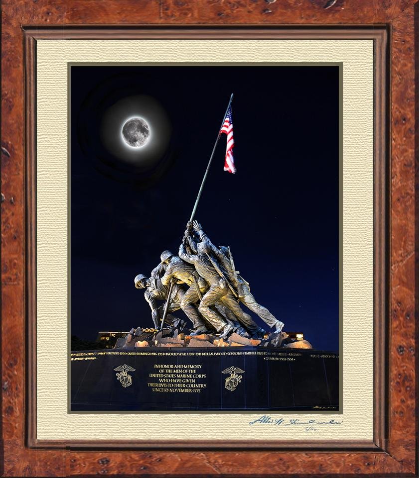 The Moon & The Iwo Jima Memorial (1 of 2)