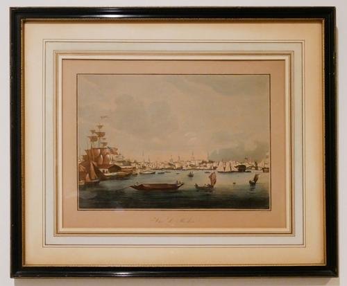 Vintage Color Engraving Art: Beautiful Vintage Color Engraving titled "Views of boston"Framed and ready to hang.Approximate frame size 21" x 25"